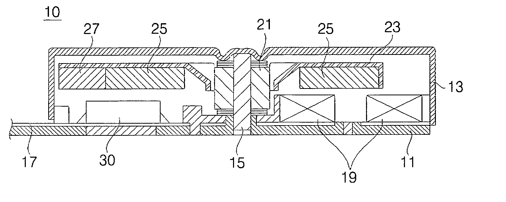 Flat type vibrating motor