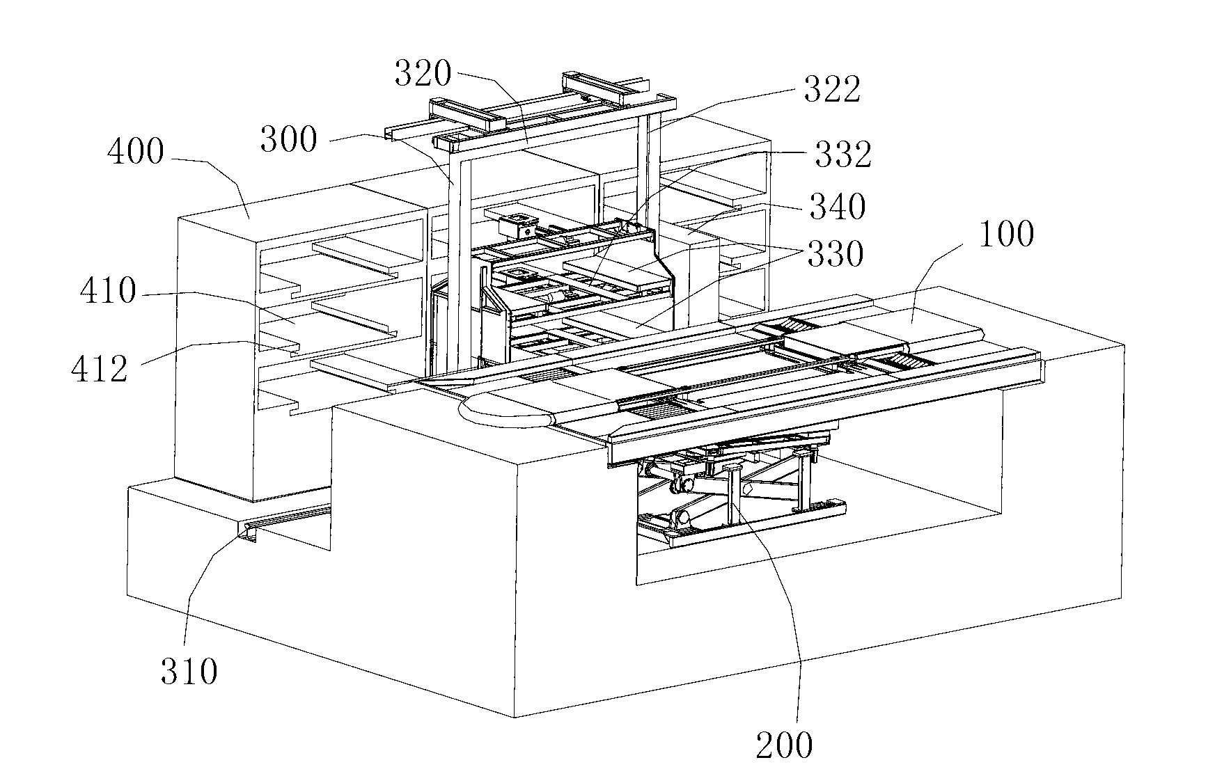 Electric car chassis battery charging and replacing station and battery replacing method using same