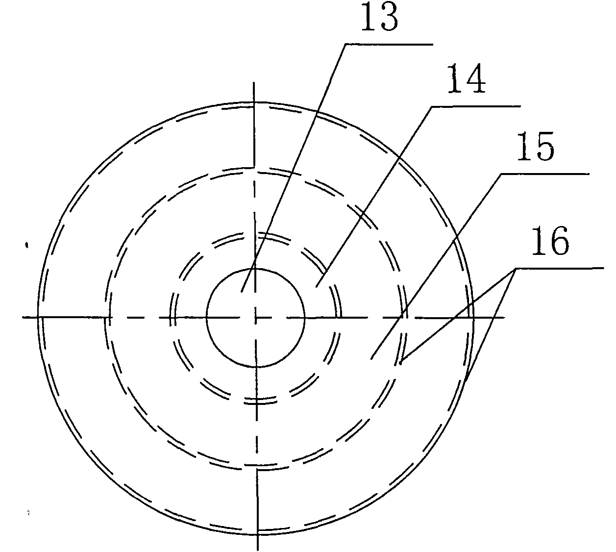 Super-gravity revolving bed provided with multi-layer cylindrical rotary liquid distributor