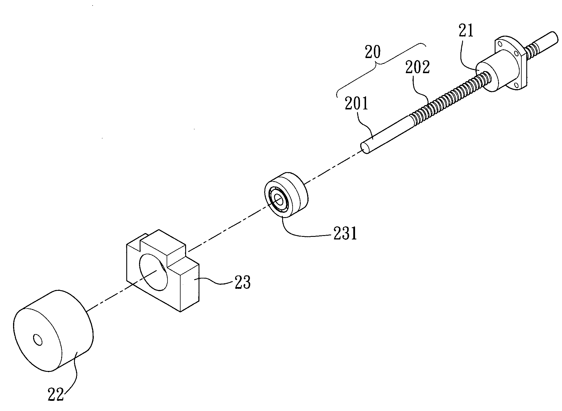 Screw type inerter mechanism