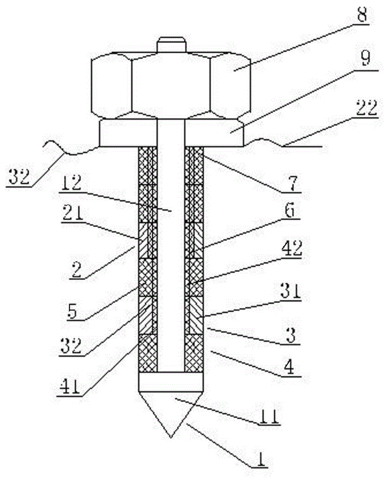 Method for measuring moisture content gradient in drying process of woods and measuring sensor used for the method