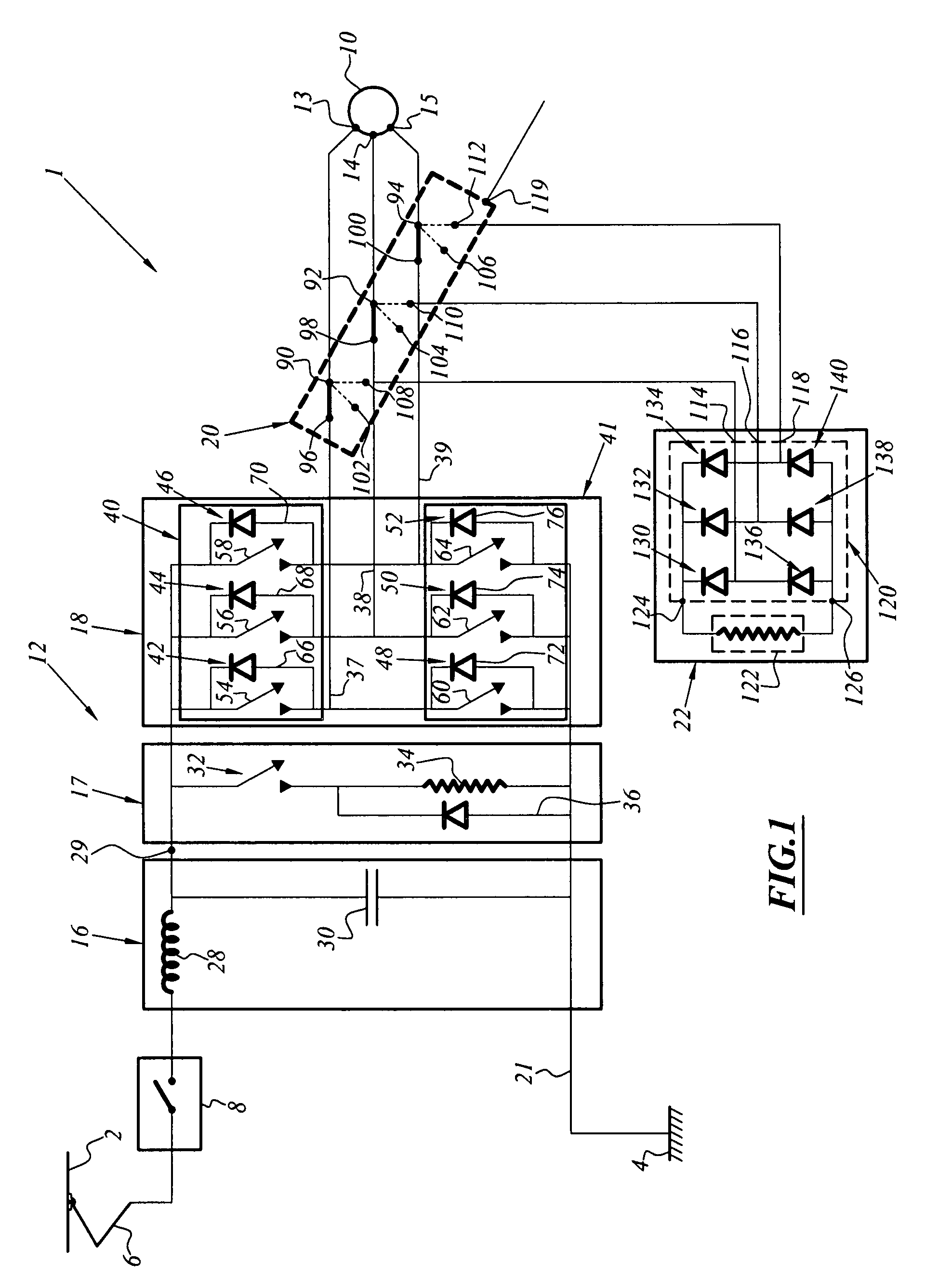 Rheostatic safety braking device having a bipolar resistive assembly with permanent magnet motor