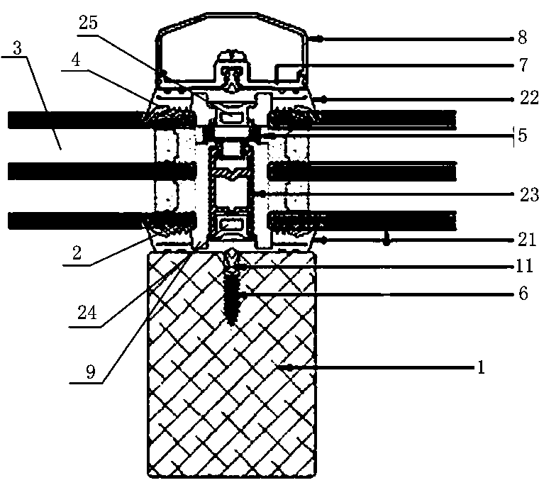 An assembly structure of vertical or transverse members of an aluminum-clad wood sunshine room