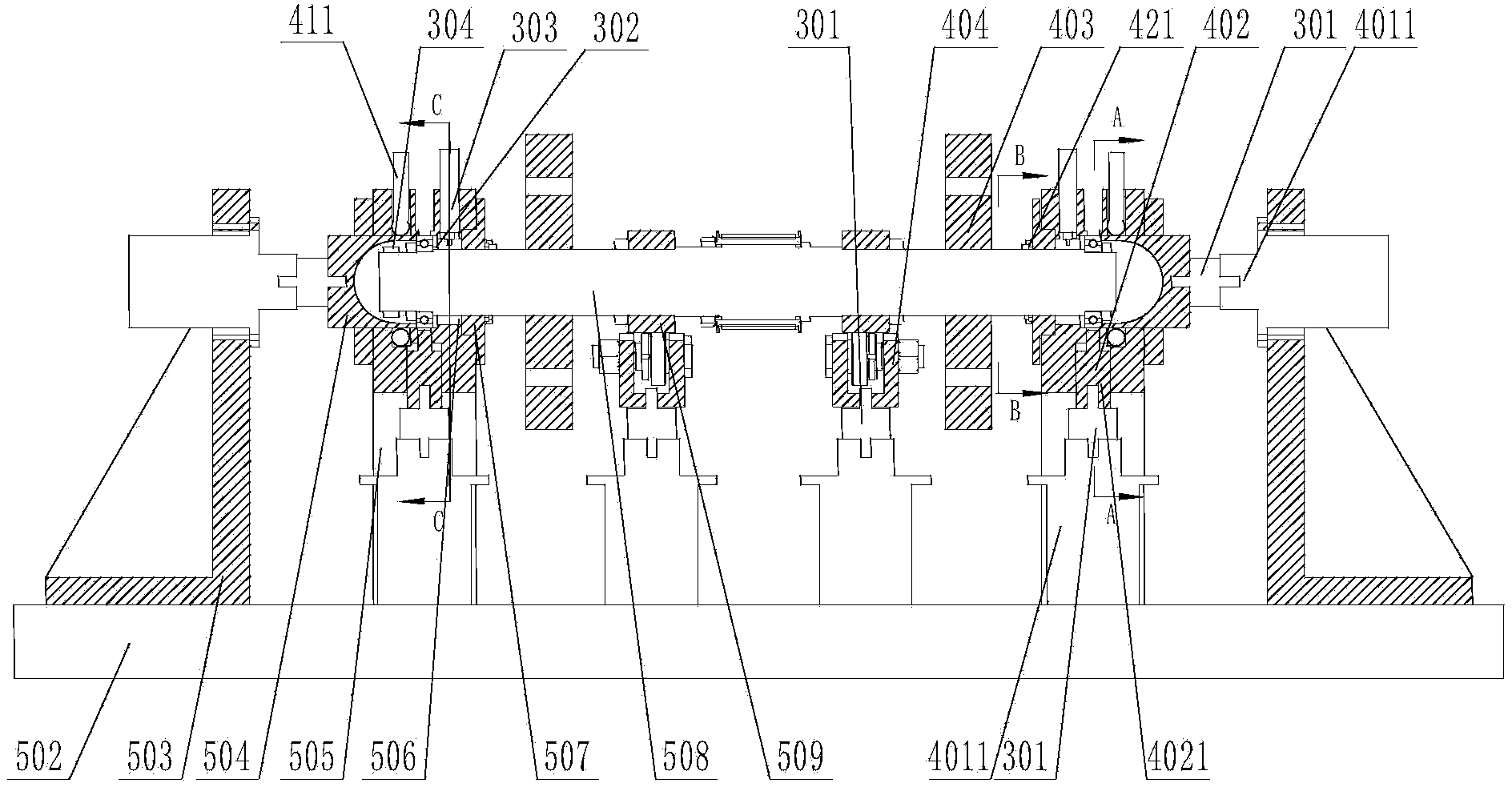 Bearing integrated dynamic performance test device and method