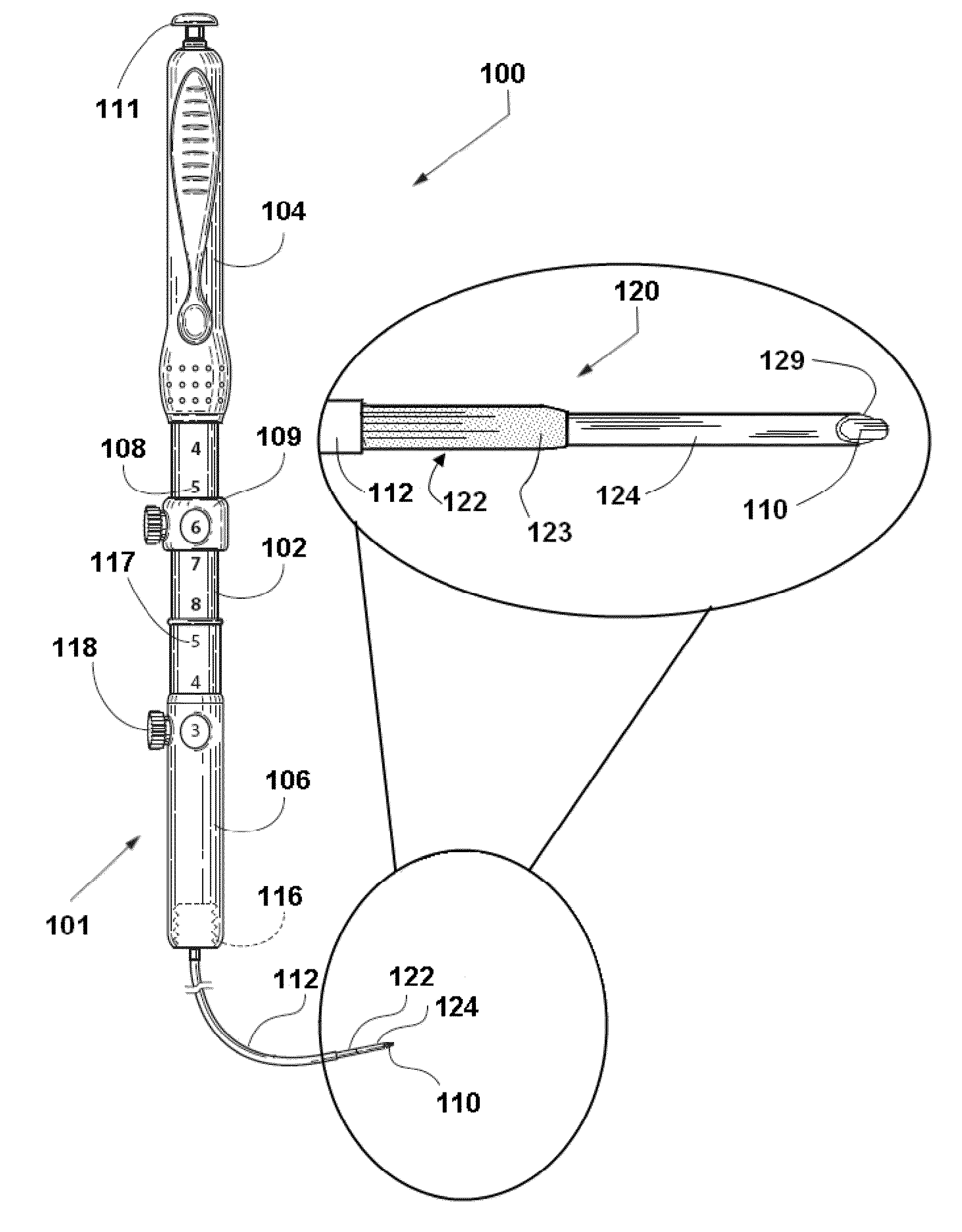 Biopsy needle with flexible length