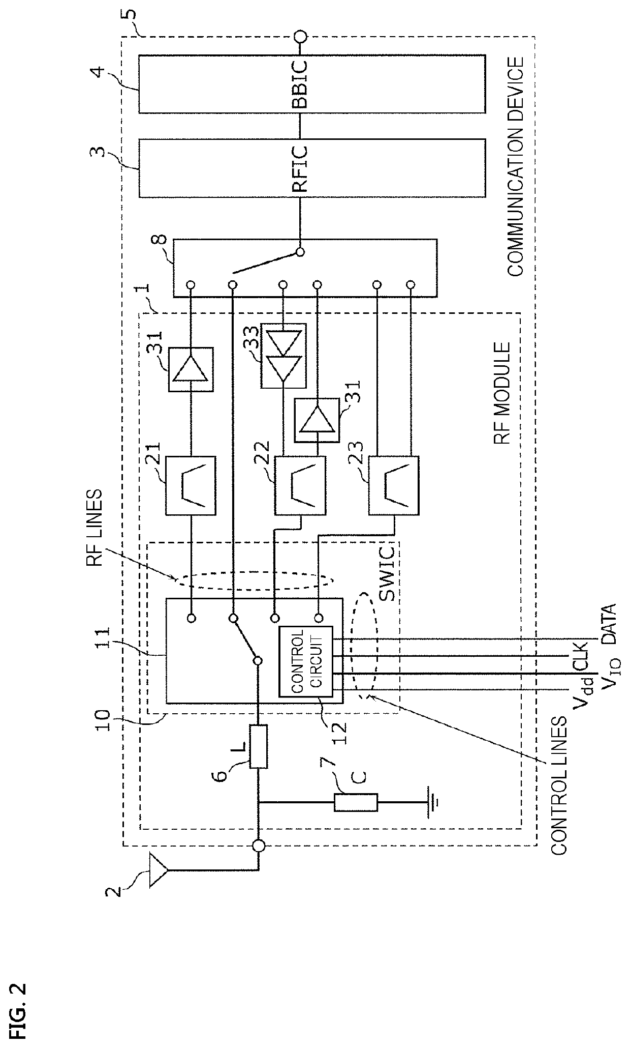 Active element, high-frequency module, and communication device