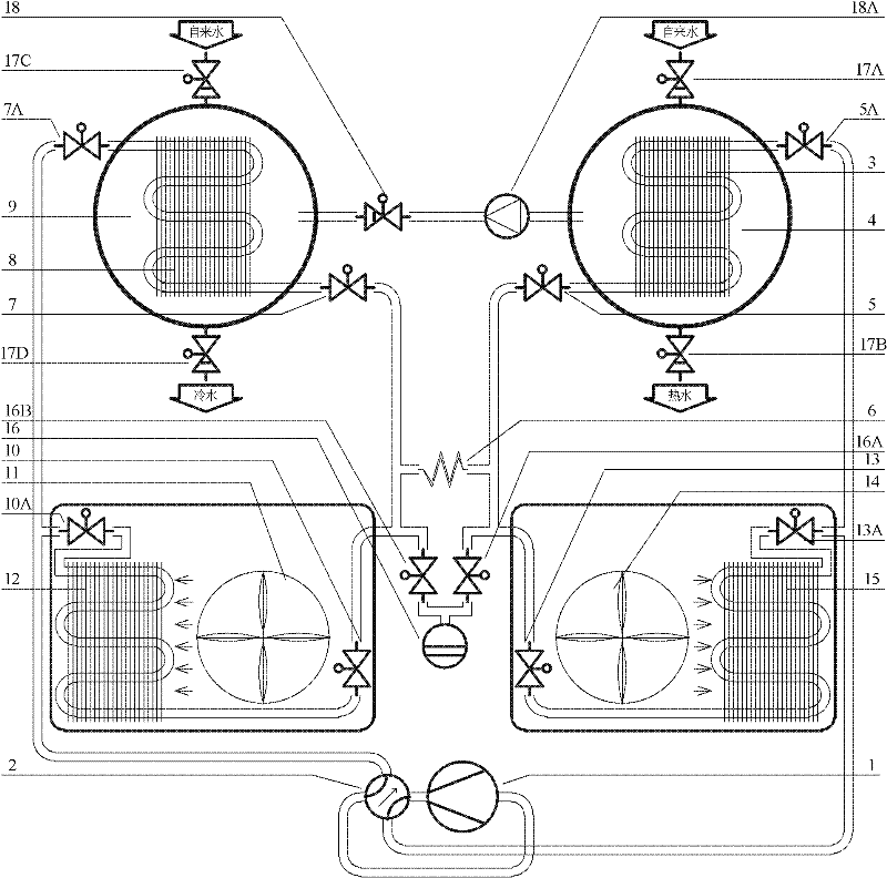 Heat pump type hydrotherapy instrument and bio-feedback music colorful light physical hydrotherapy method