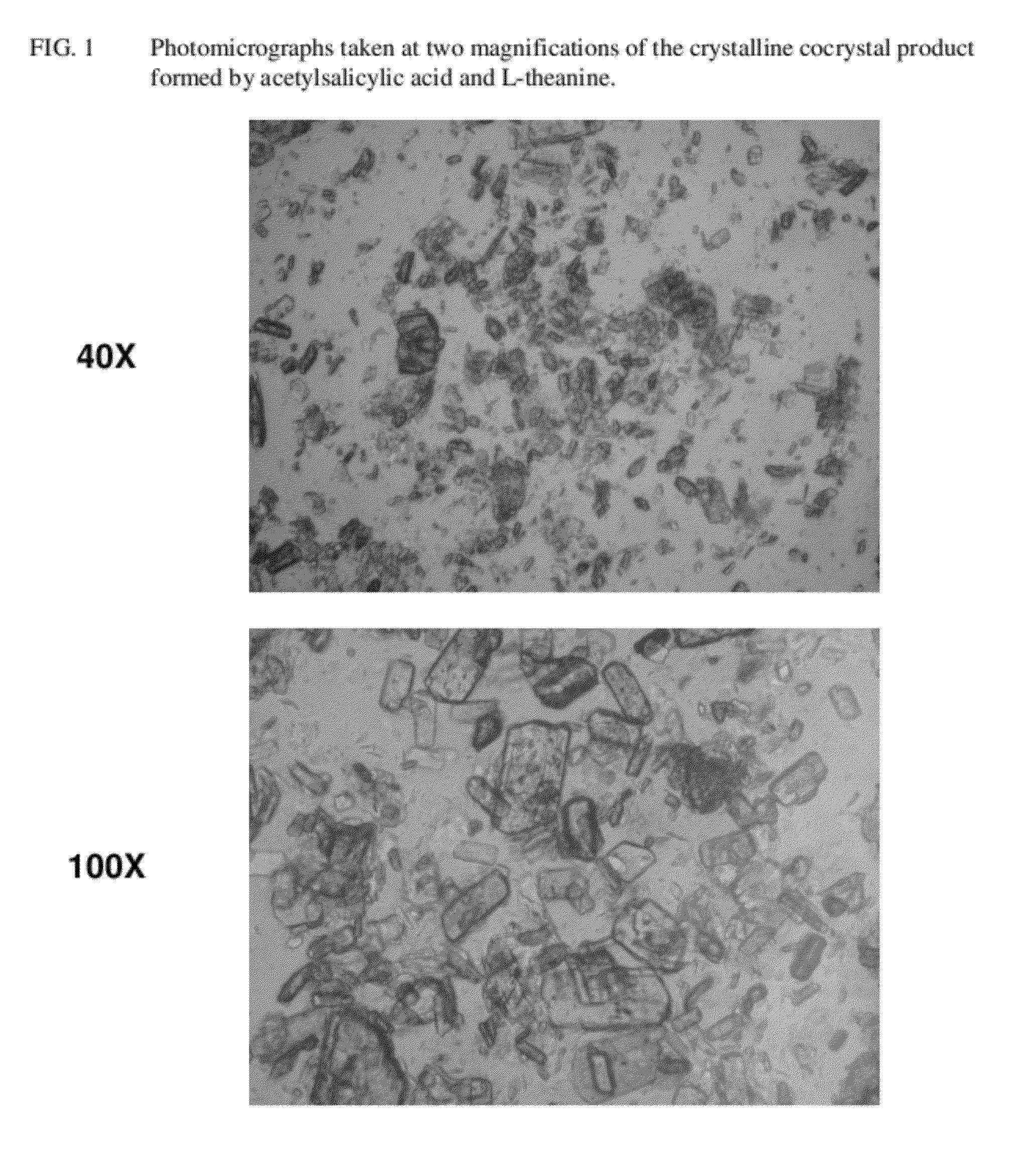 Intravenous formulation with water-soluble cocrystals of acetylsalicylic acid and theanine