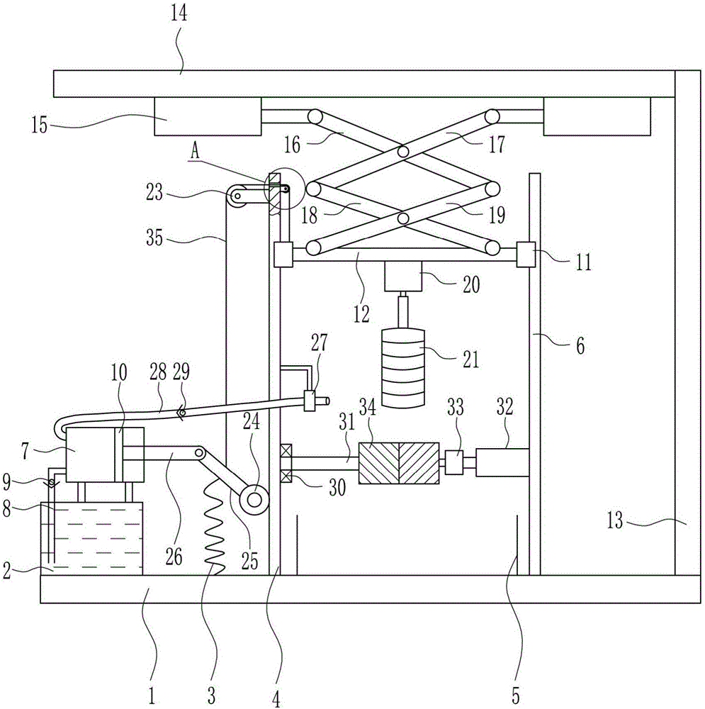 Cleaning device for chemical experiment container of senior middle school