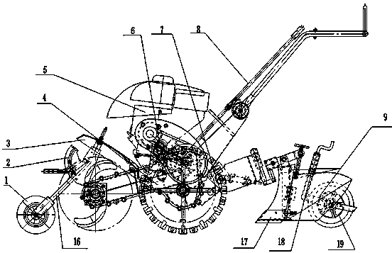 A kind of miniature multifunctional tiller