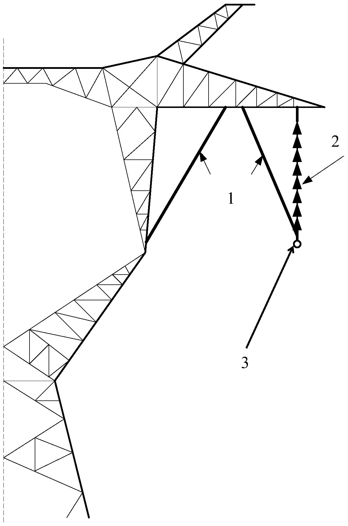 A kind of wire suspension method for preventing wind deflection of transmission lines in strong wind areas