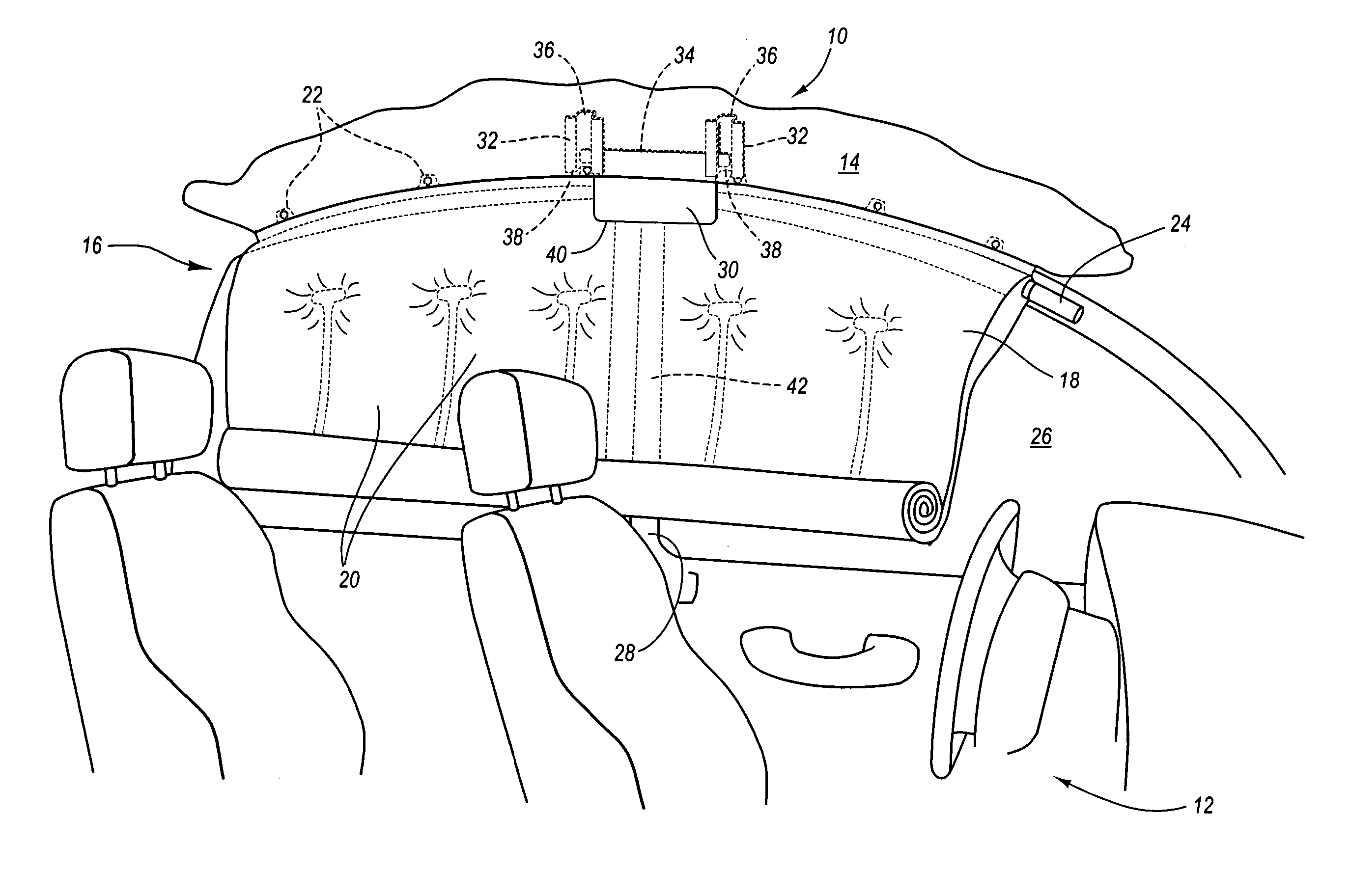 Inflatable curtain deployment guide