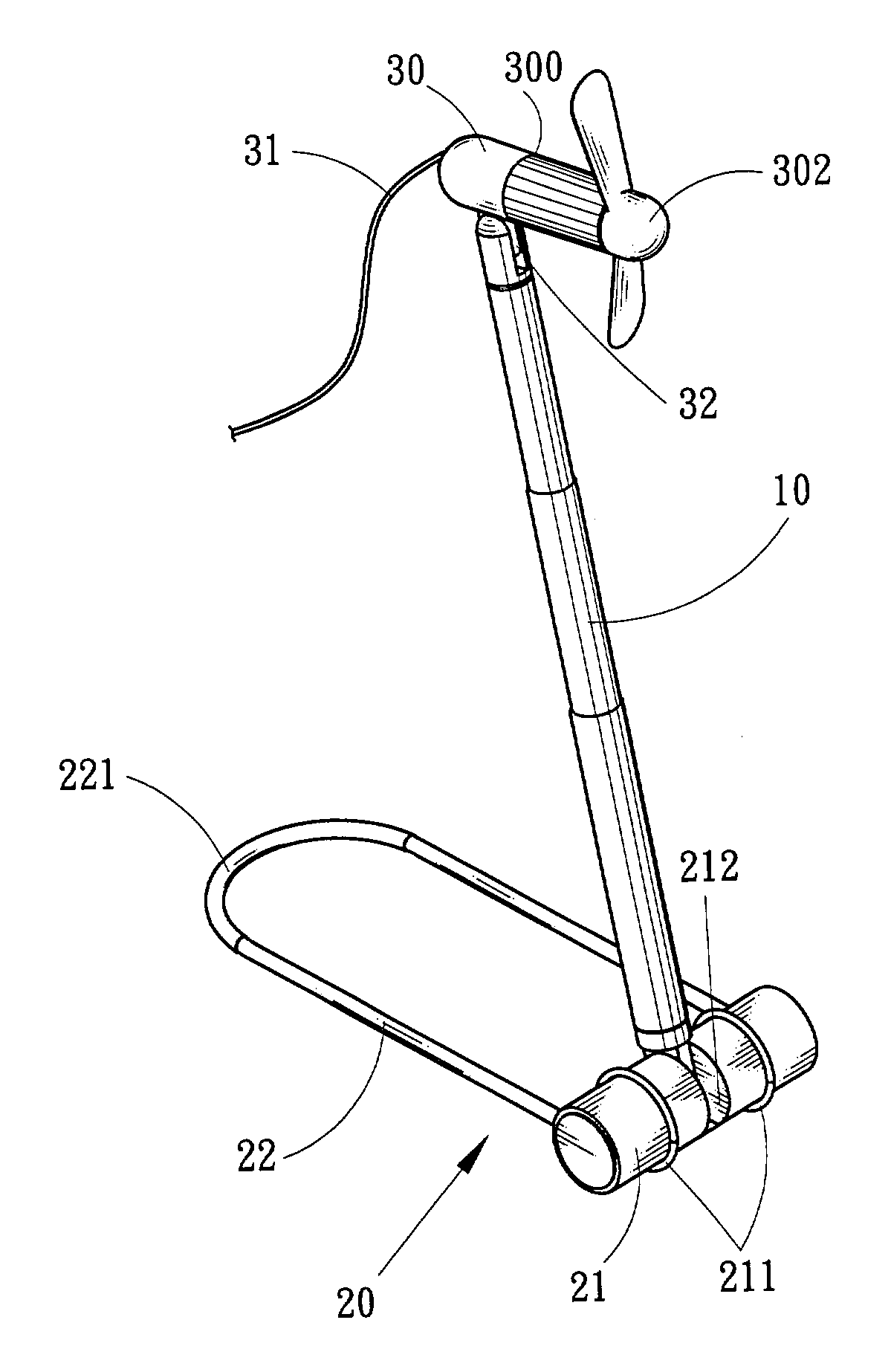 Electric appliance stand with simple telescopic support rod