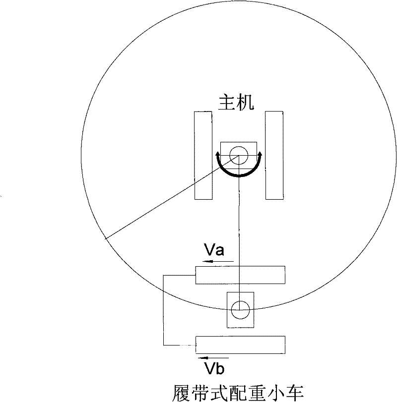 Electrical control device for crawler-type counter weight trolley and control method thereof