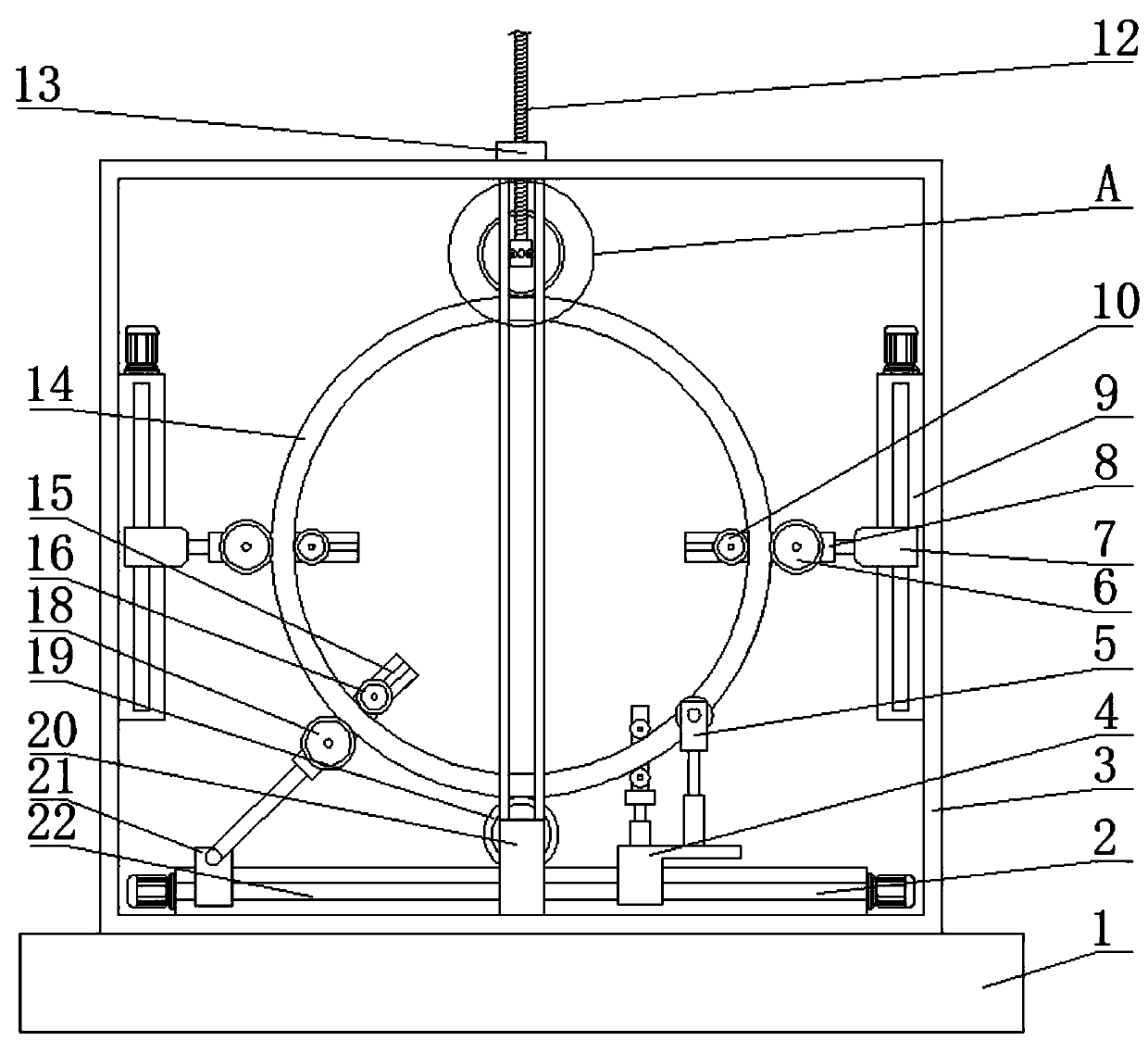 Support structure for sealing ring polishing device