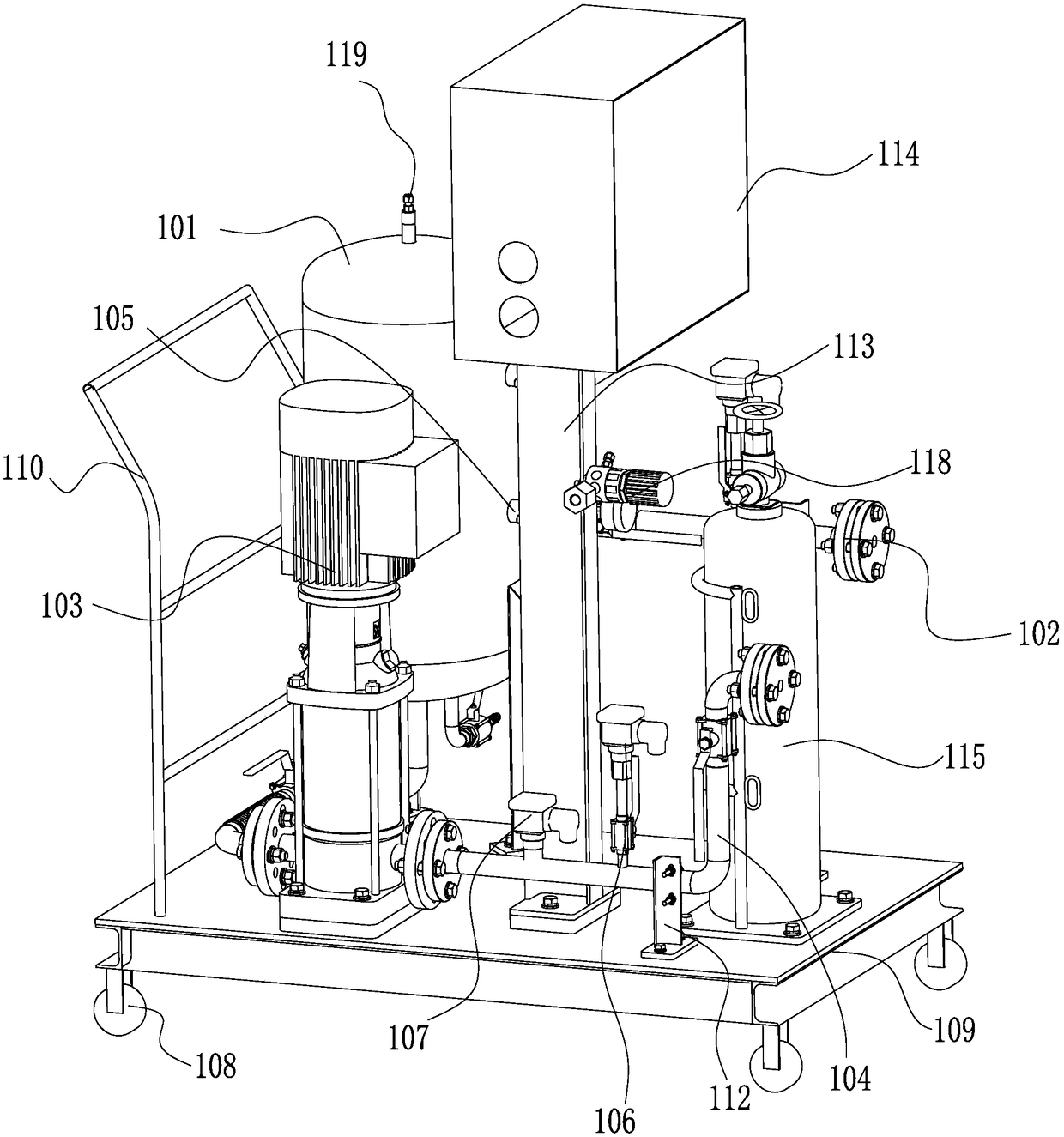 A high-and-low temperature circulating water pressure test platform