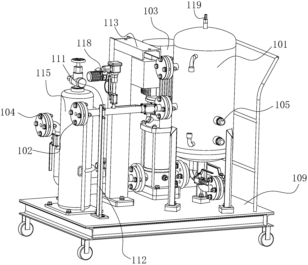 A high-and-low temperature circulating water pressure test platform