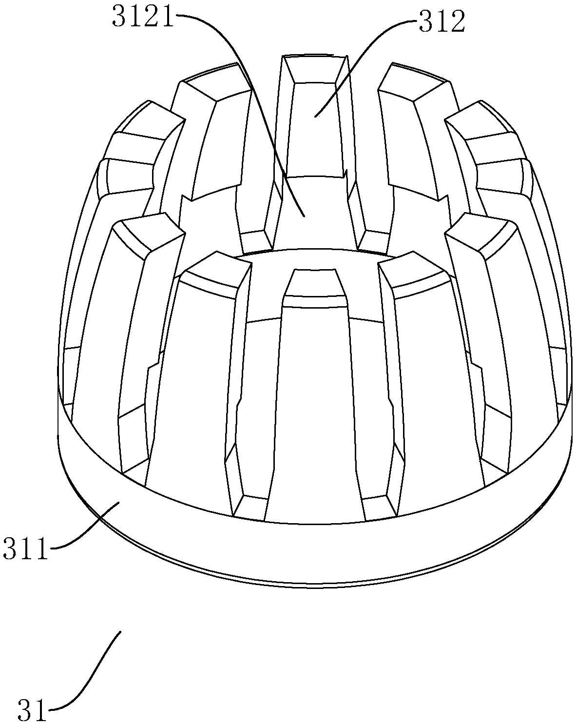 Tail end joint of alternating current charging gun