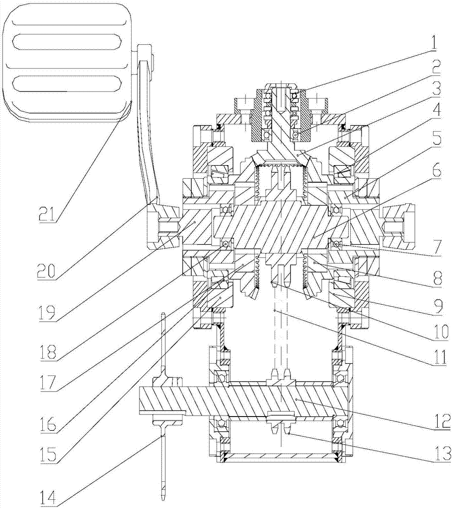 Device and method for driving crank of bicycle to perform vertical reciprocating swing