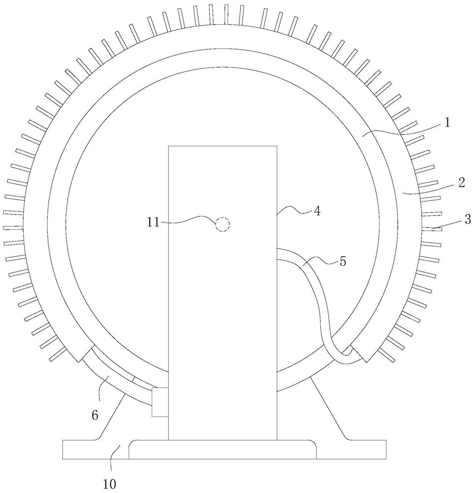 A three-phase motor with cooling device