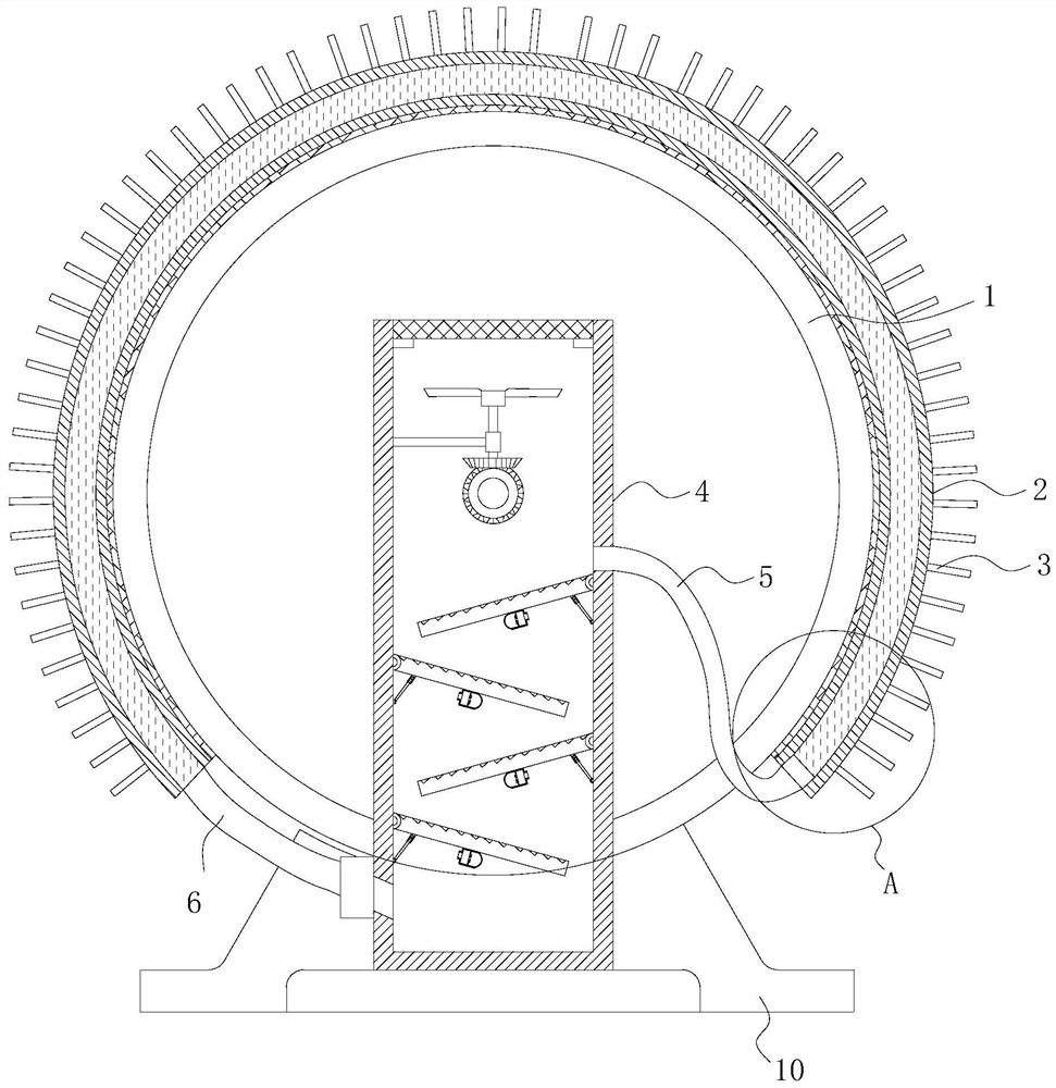 A three-phase motor with cooling device