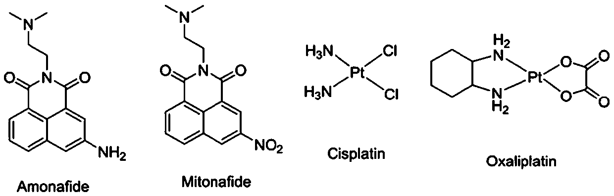 Tetravalent platinum naphthalimide complex, preparation method and application thereof