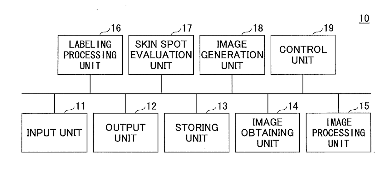 Skin spot evaluation apparatus, skin spot evaluation method and program