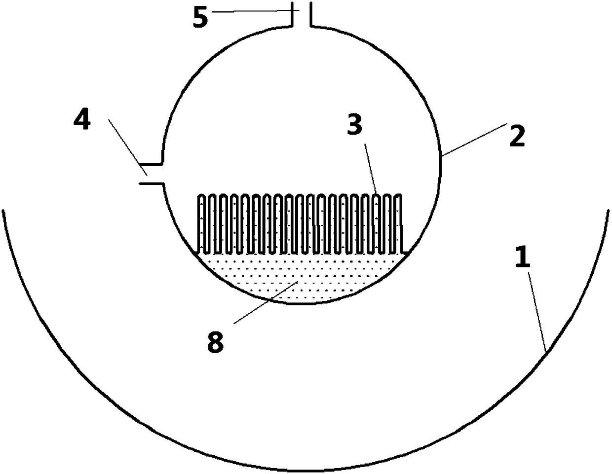 Solar steam generator with changing heat dissipation end annular distances