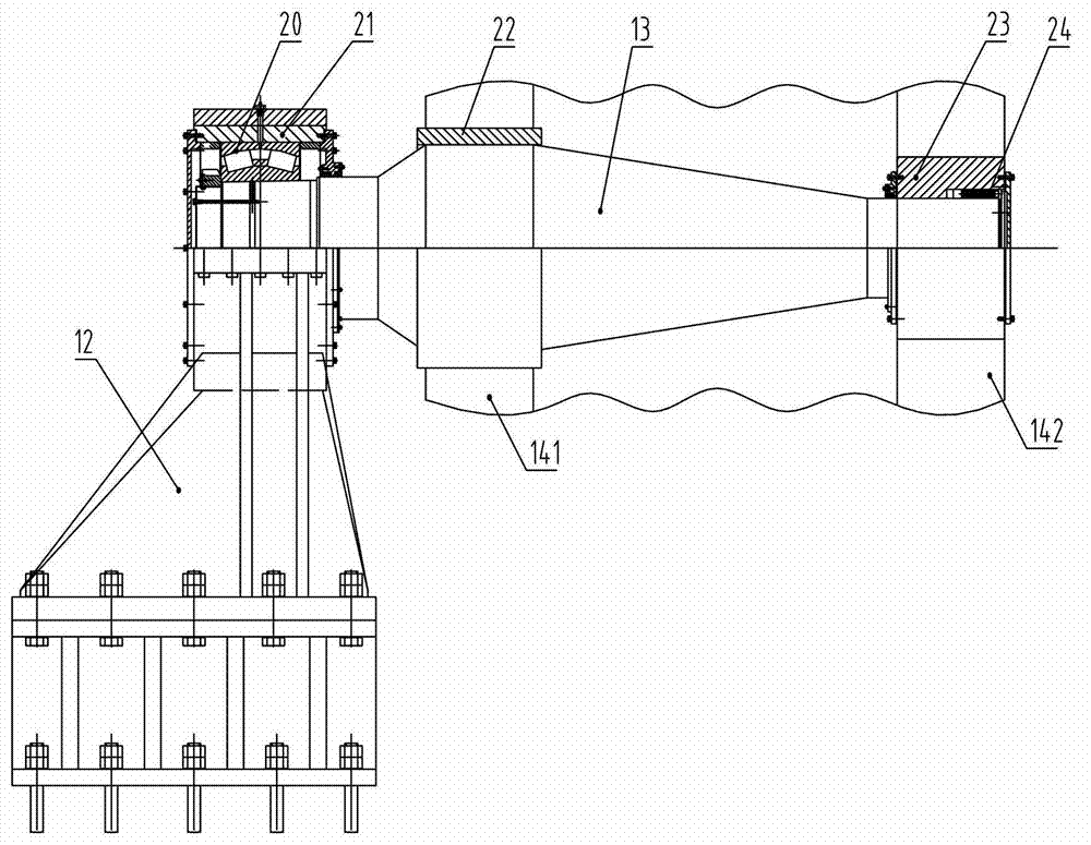 Single-cantilever supporting system for vertically-rotary movable bridge and installing method thereof