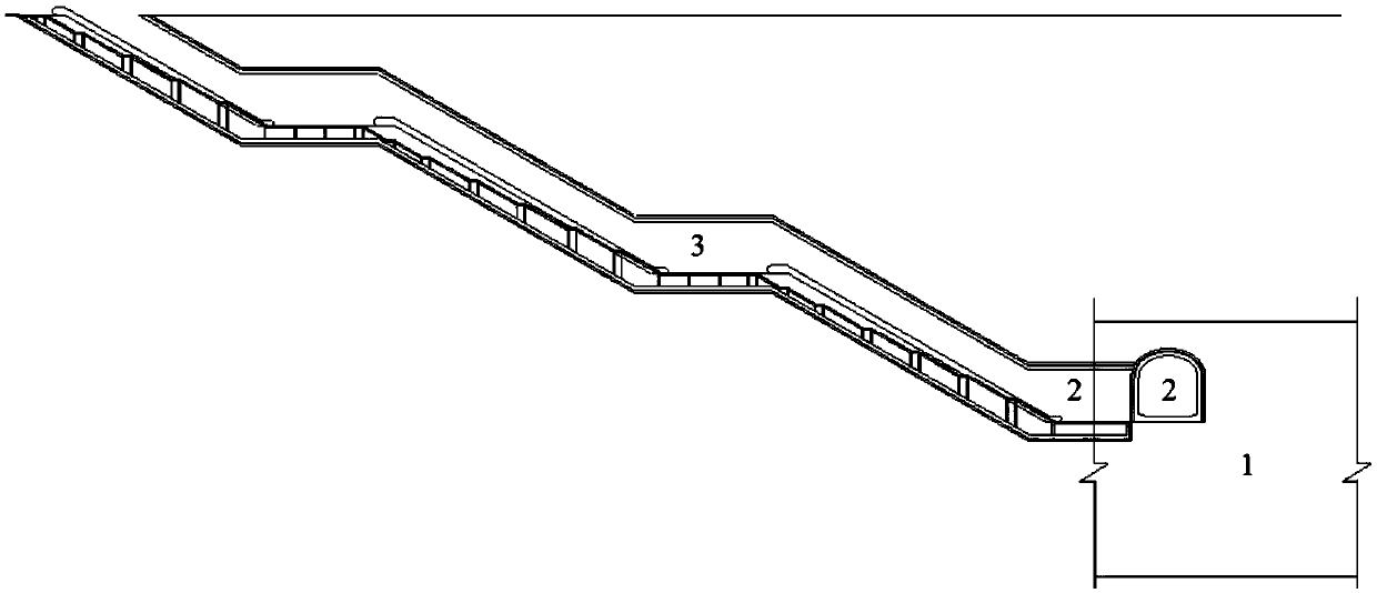 Rapid construction method for underground excavation section of subway station entrance and exit in rocky strata