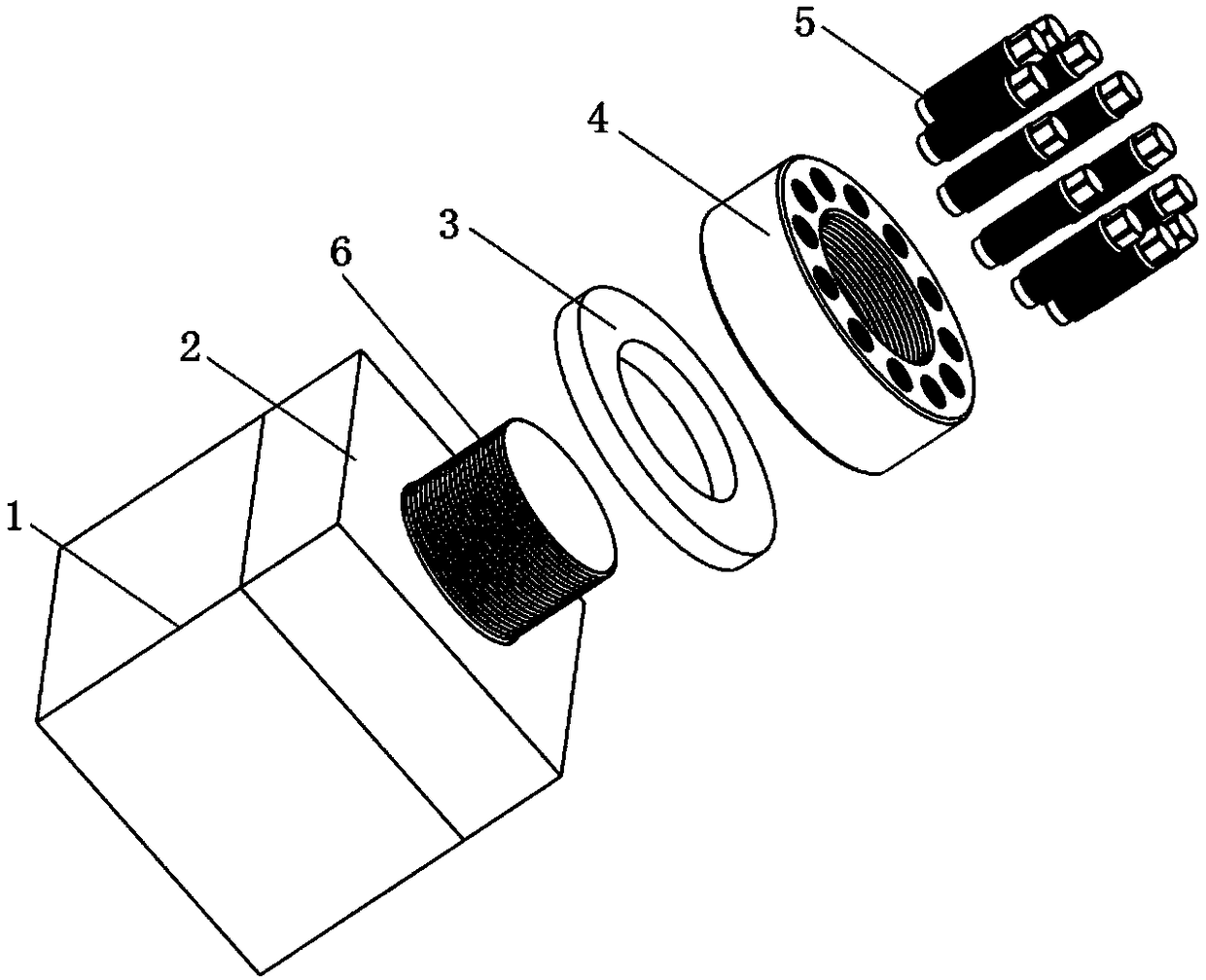 Method for improving contact precision of pushing screws small end surfaces in super nut and gasket