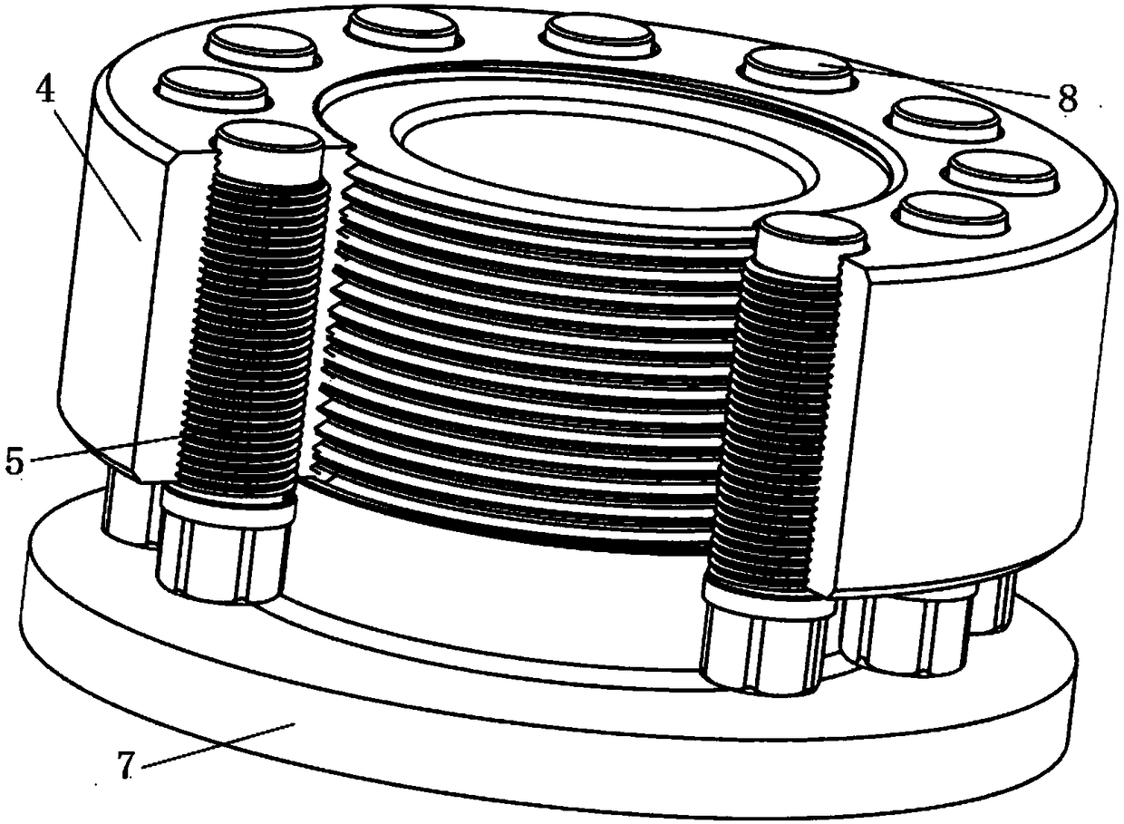 Method for improving contact precision of pushing screws small end surfaces in super nut and gasket