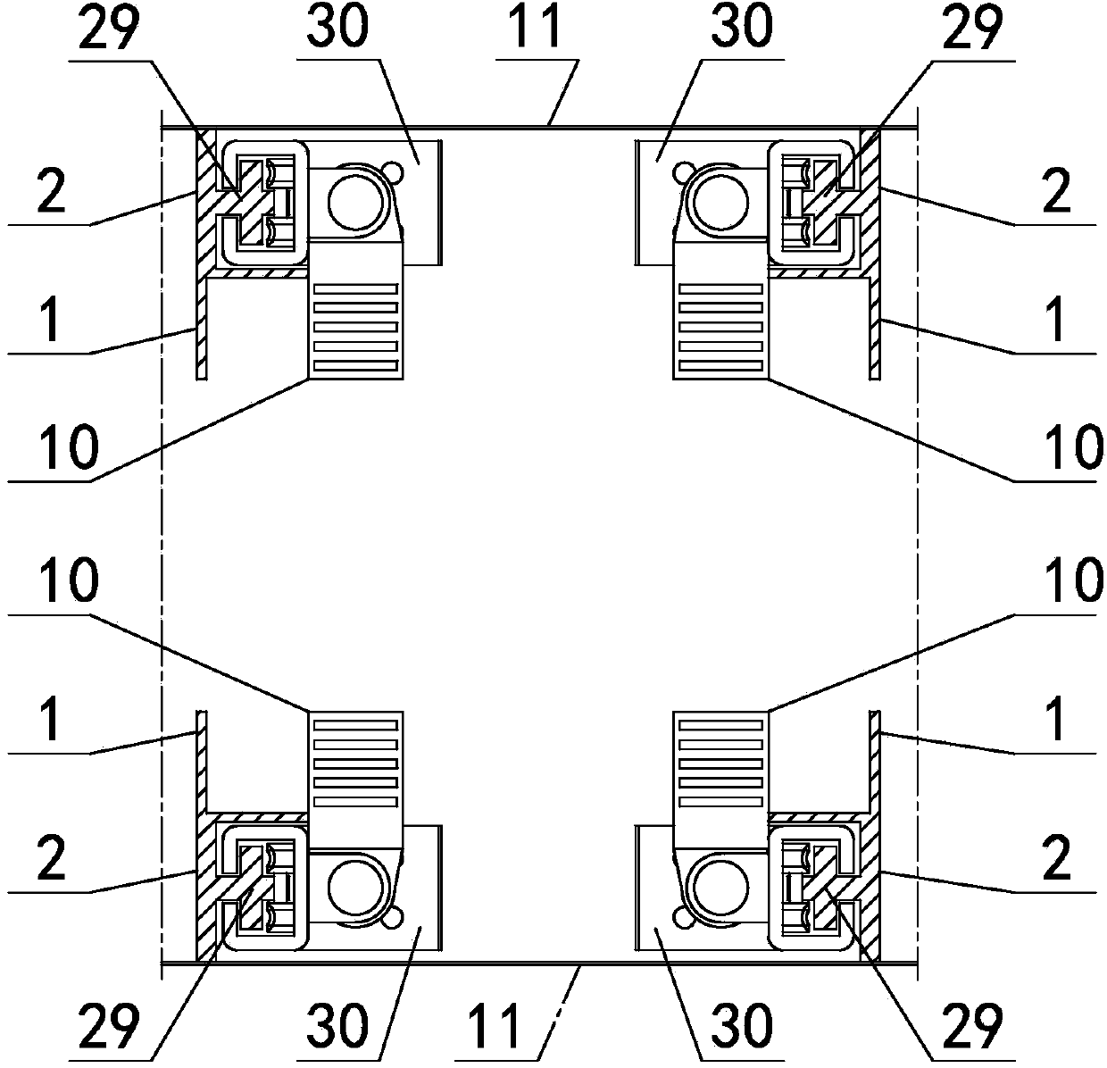 Multifunctional ship with container positioning guide rail mechanisms