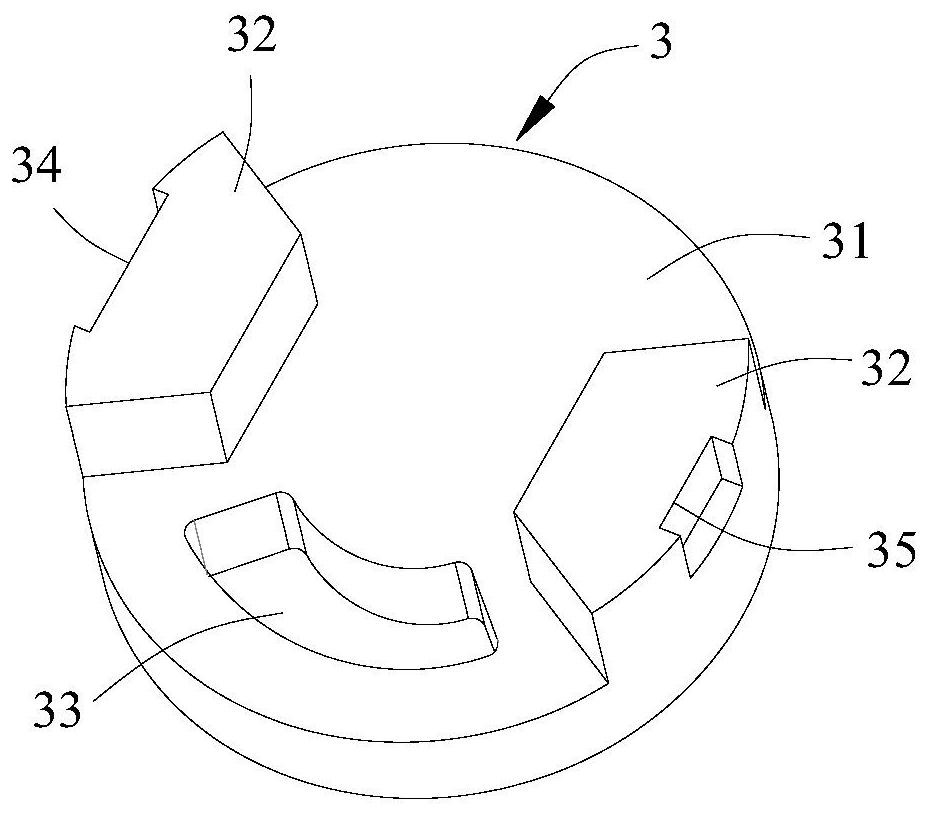 Ceramic water division valve with water return function and water mixing valve comprising same