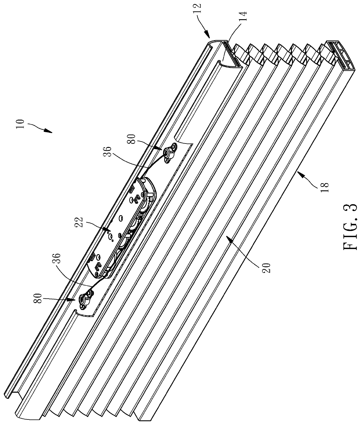 Rivet stringing apparatus and blind equipped with the same