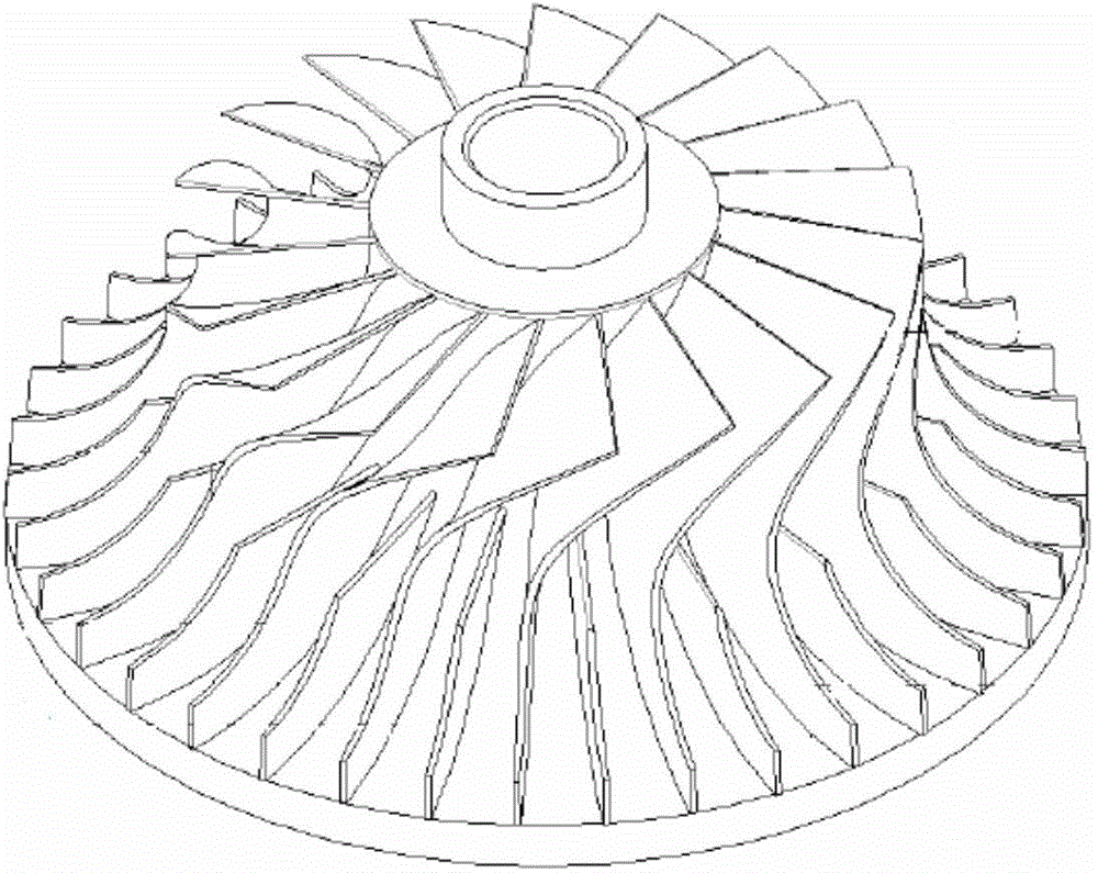 Efficient numerical control machining method for integral titanium alloy impeller and matched tool clamp