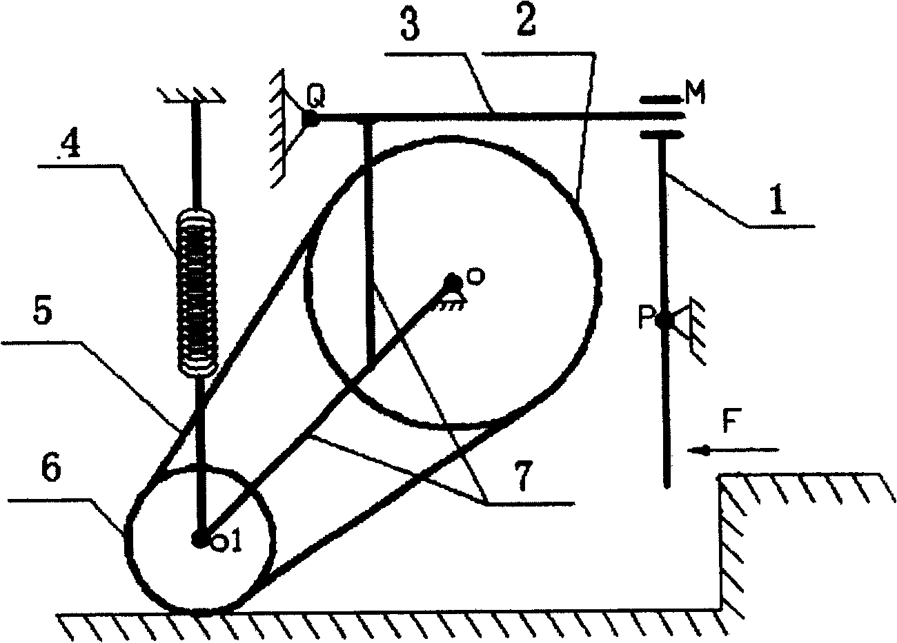 No-deceleration obstacle acrossing mechanism