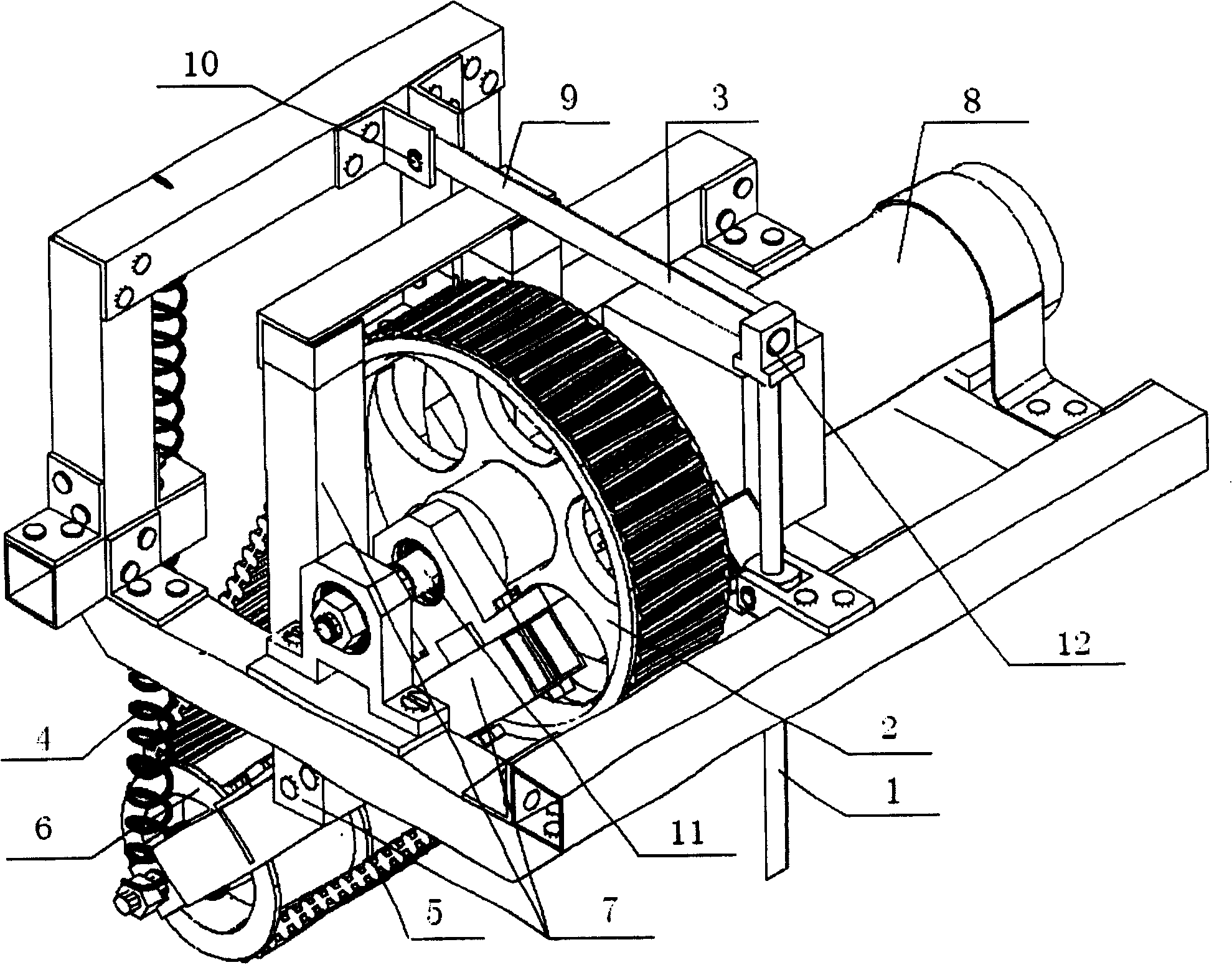 No-deceleration obstacle acrossing mechanism