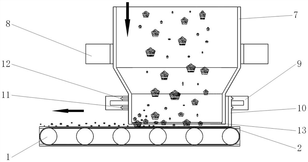 Tail vehicle receiving hopper of bucket wheel machine