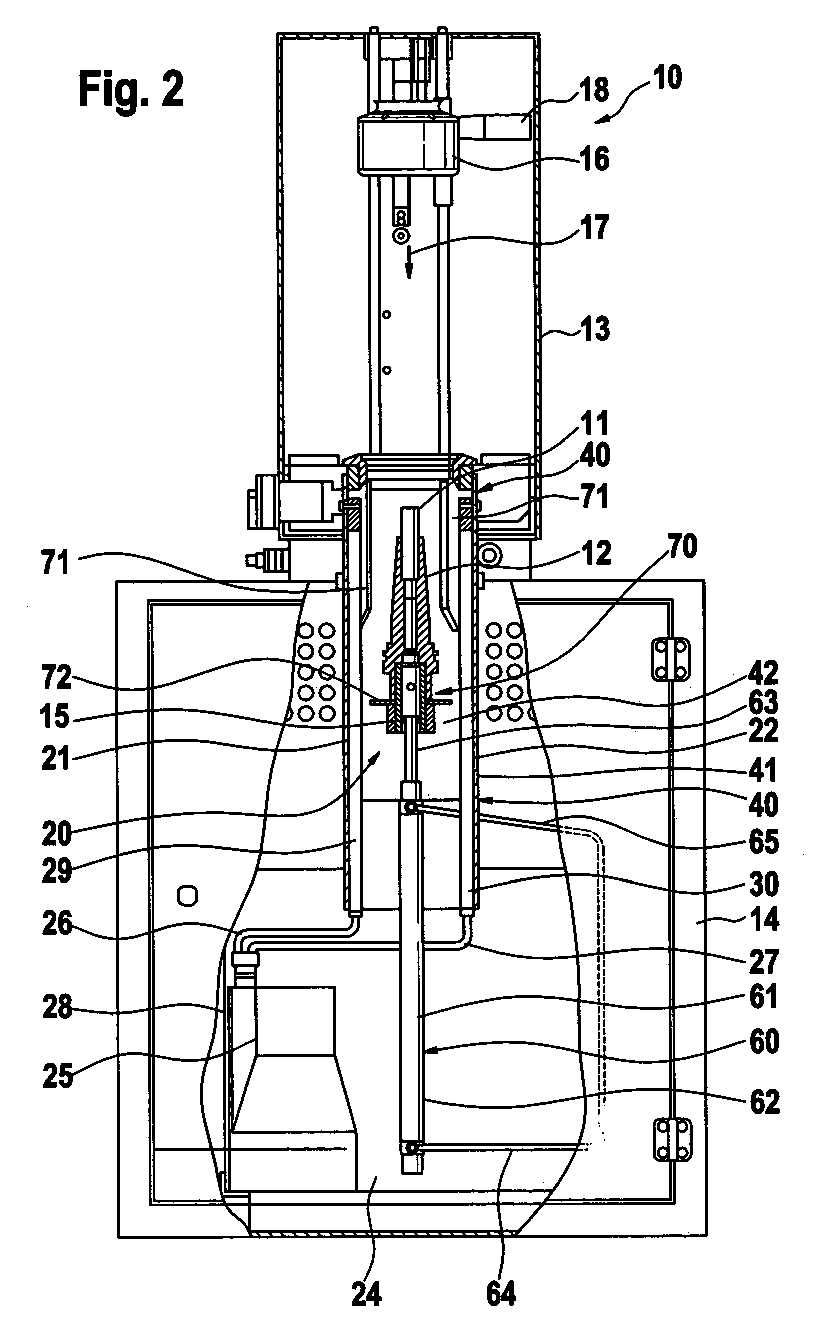 Device with a cooling unit for thermally clamping and releasing tools in shrink-fit chucks