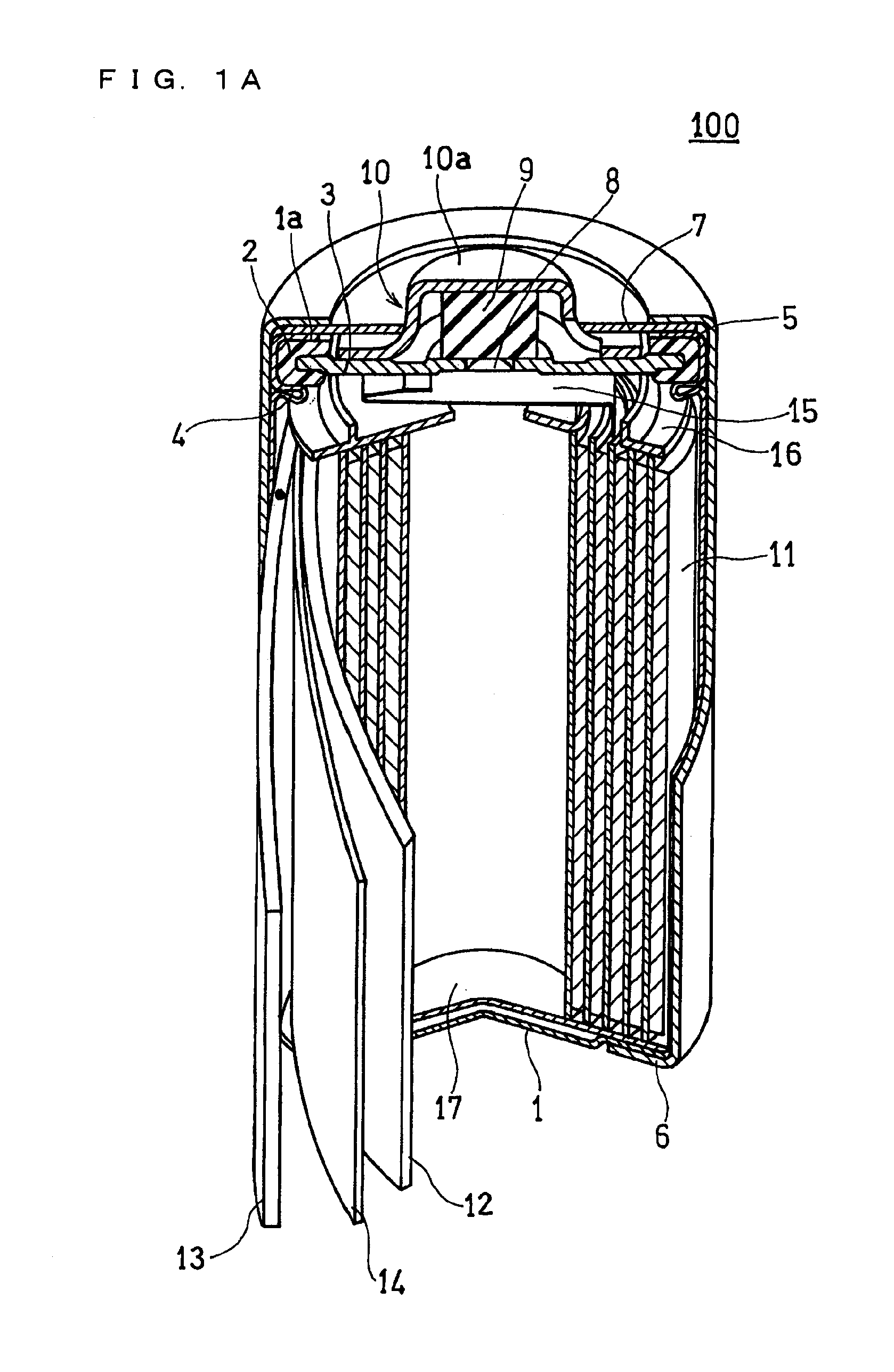 Cylindrical alkaline storage battery