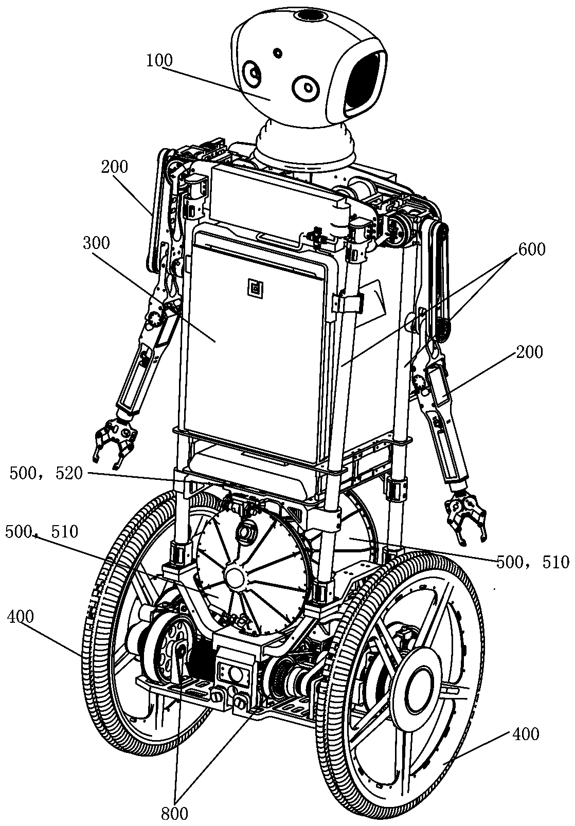 Double-wheel distribution robot