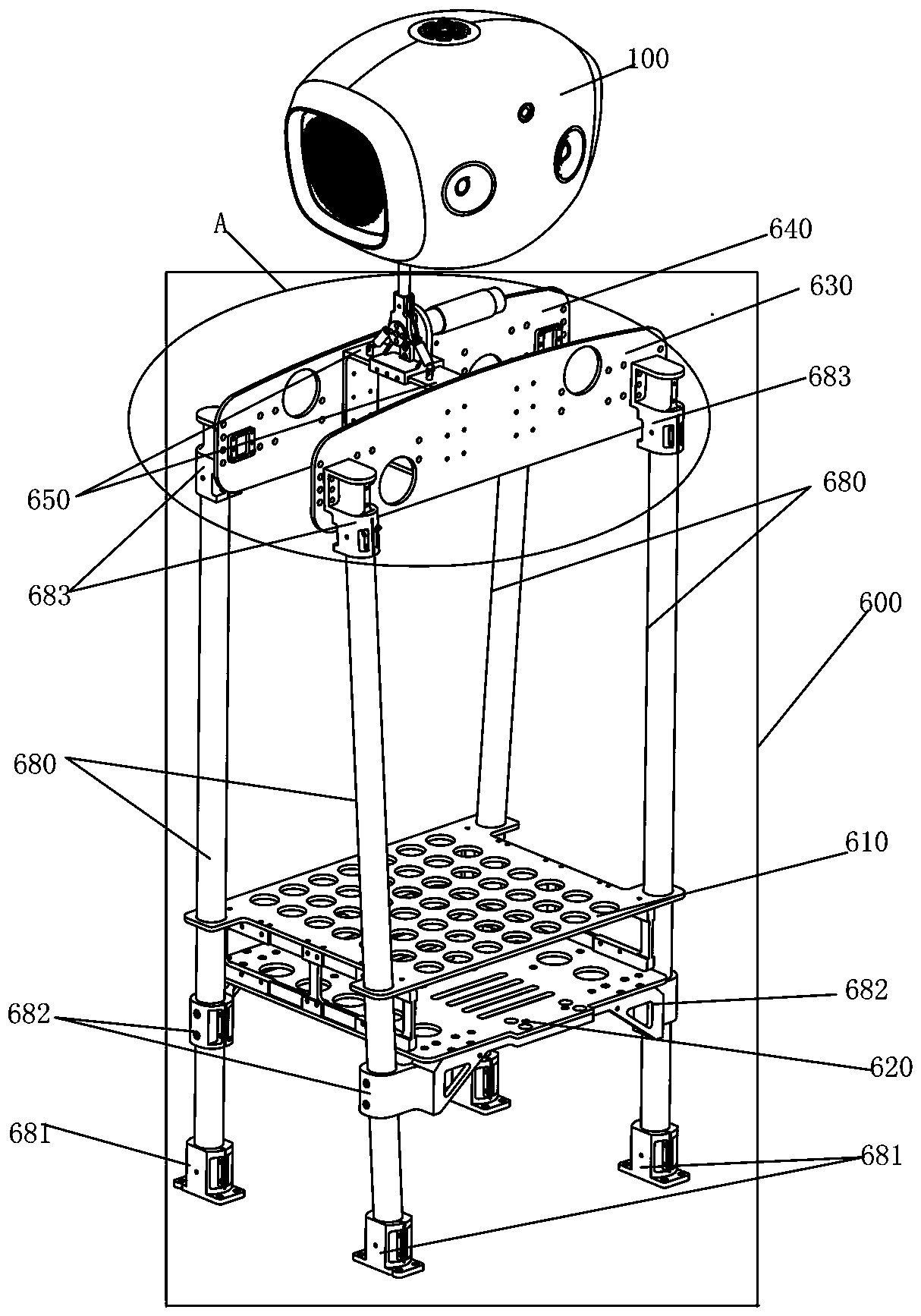 Double-wheel distribution robot