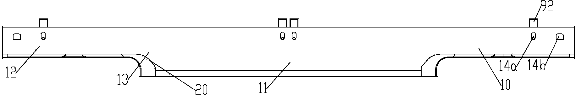 Railway container vehicle and chassis for same