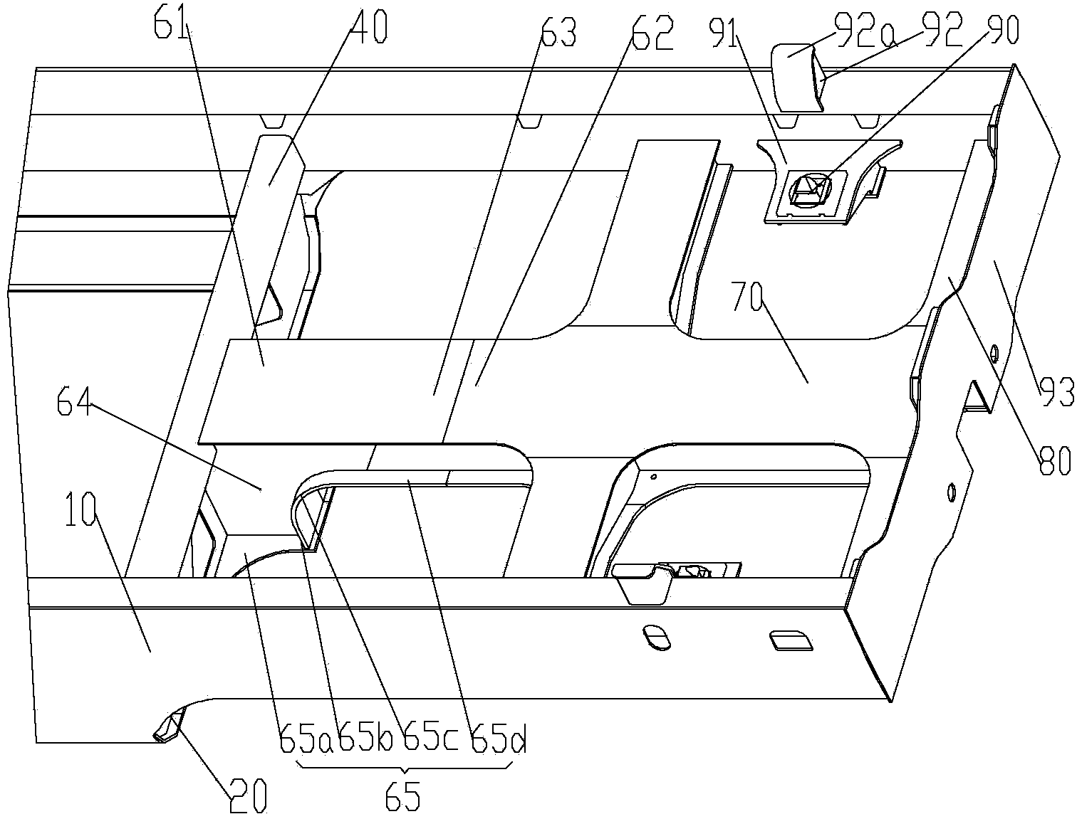 Railway container vehicle and chassis for same