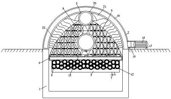 A capture type floating flocculation treatment device in the horizontal flow section of textile sewage