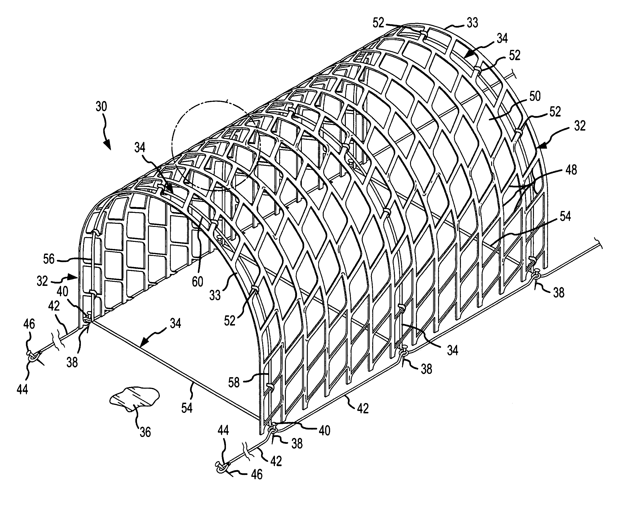 Porous tubular device and method for controlling windblown particle stabilization deposition and retention