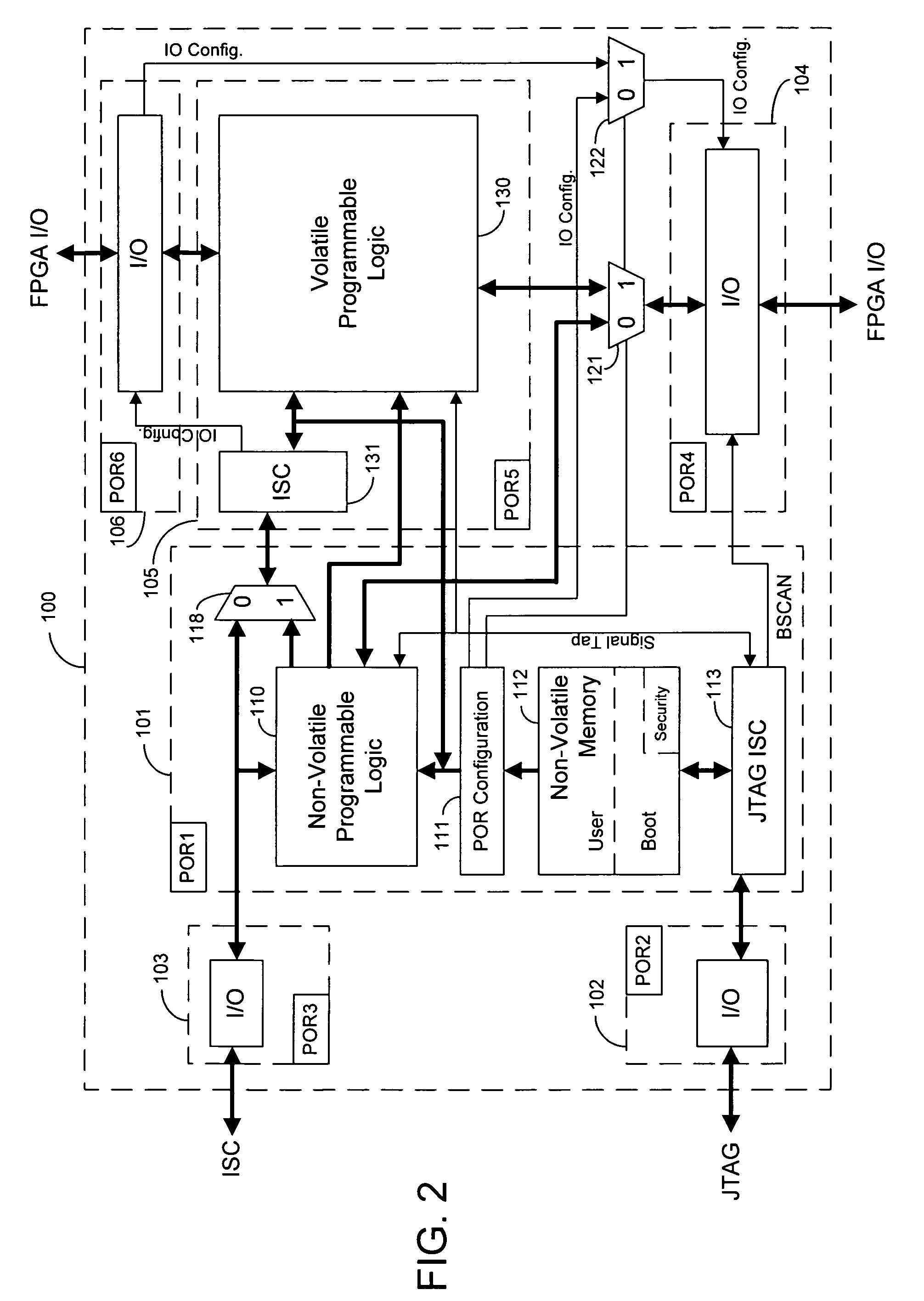 Techniques for combining volatile and non-volatile programmable logic on an integrated circuit