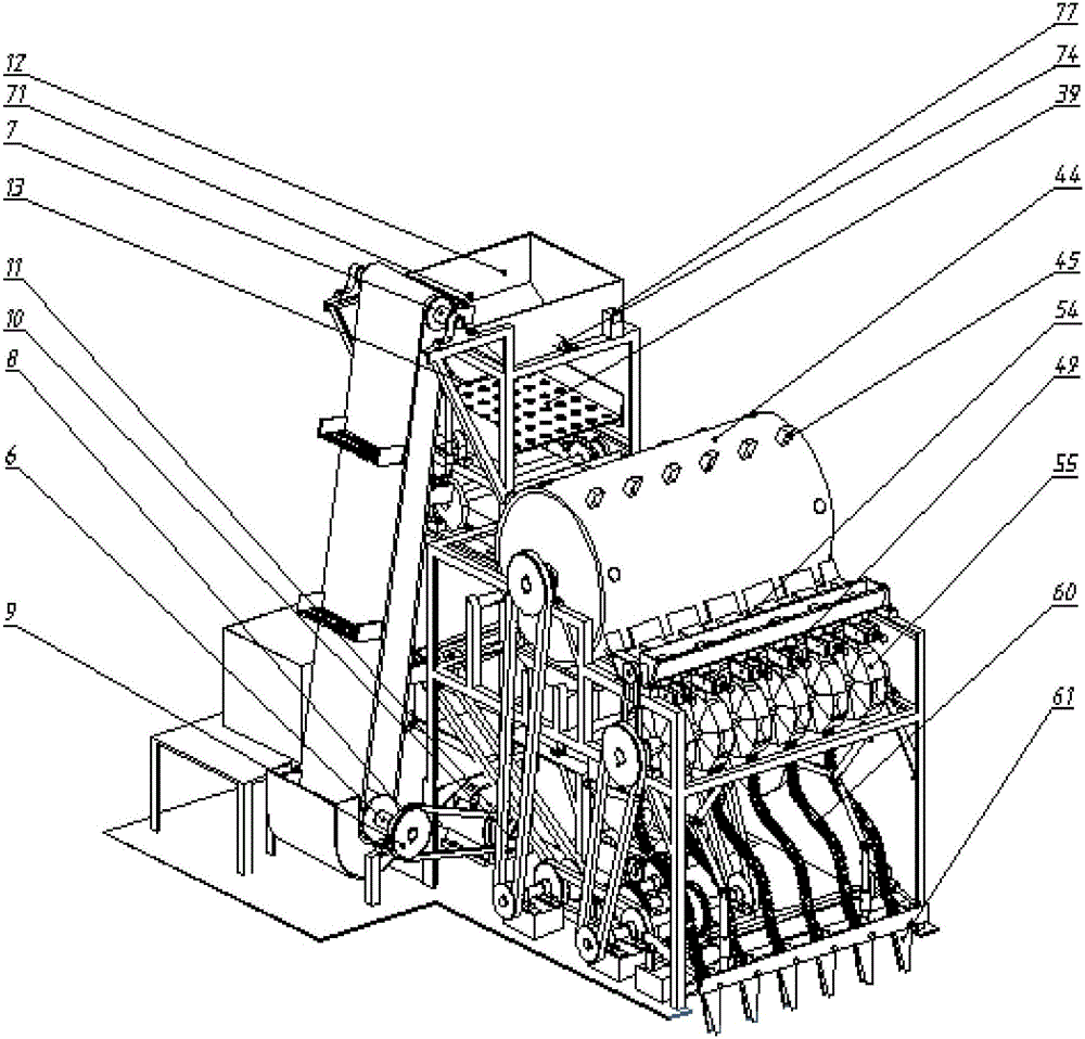 Garlic inserting machine based on intermittent automatic seeding, grading, arrangement, and righting