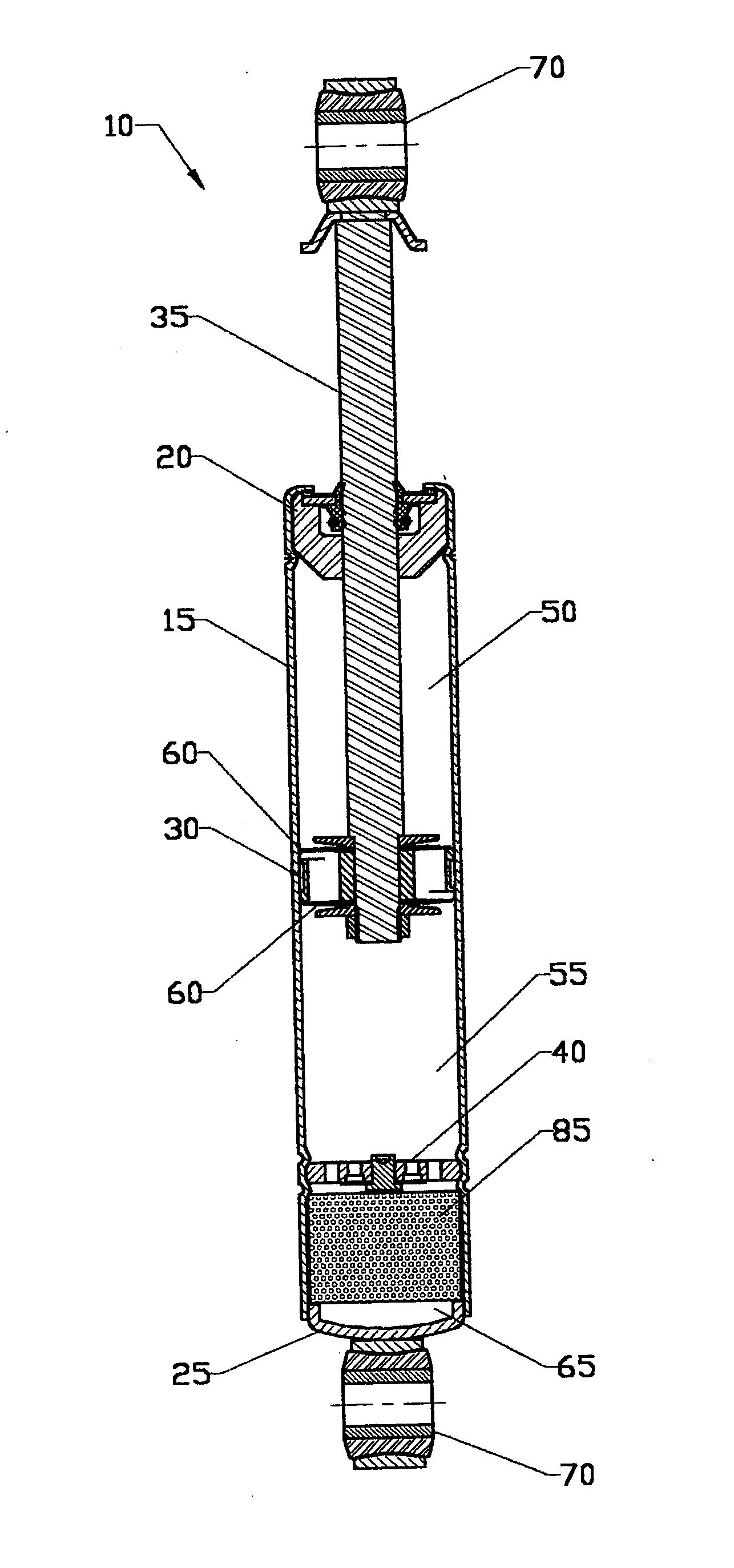 Non-pressurized monotube shock absorber